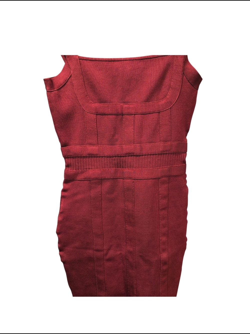 Guess Deep Wine Red Sleeveless Zip Up Sheath Dress M - Picture 4 of 9